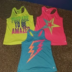 3 Xersion Girl's Racerback Tanks quick dry